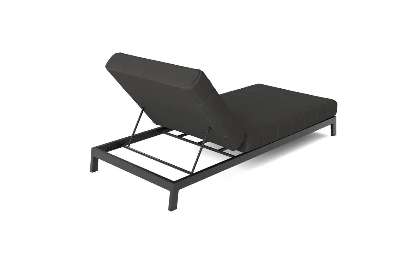 Hot Bite Gartenliegen-Set, anthrazit/grau, Aluminium/Polyester, 205 x 90 cm, schnelltrocknend, rostfreies Material, Kissen inklusive Gartenliegen