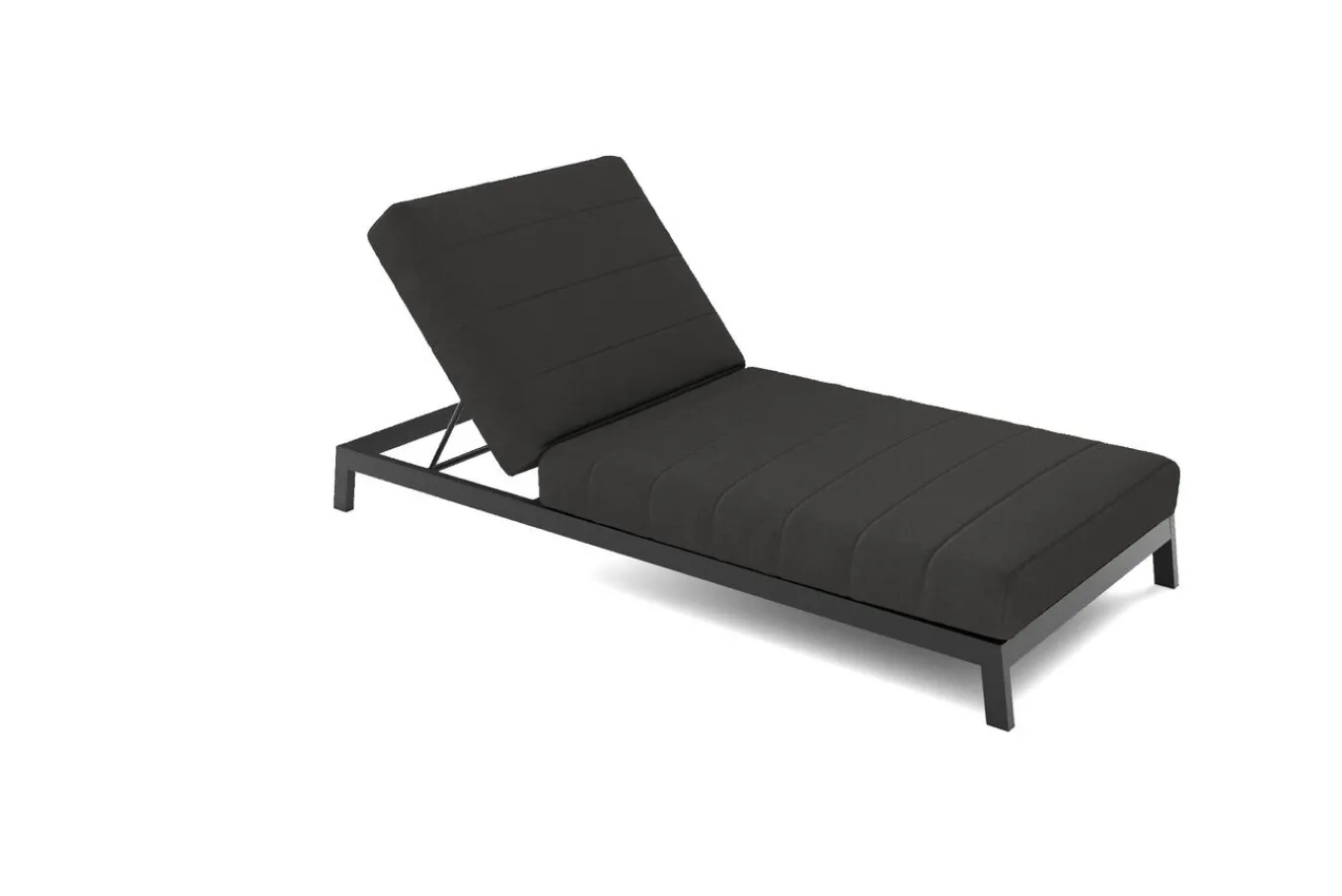 Hot Bite Gartenliegen-Set, anthrazit/grau, Aluminium/Polyester, 205 x 90 cm, schnelltrocknend, rostfreies Material, Kissen inklusive Gartenliegen
