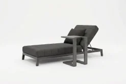 Online Bite Gartenliegen-Set mit Beistelltisch, anthrazit, Aluminium/Polyester, 205 x 90 cm, schnelltrocknend, inklusive Dekokissen Gartenliegen|Aluminium-Gartenmöbel