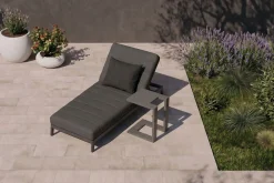Online Bite Gartenliegen-Set mit Beistelltisch, anthrazit, Aluminium/Polyester, 205 x 90 cm, schnelltrocknend, inklusive Dekokissen Gartenliegen|Aluminium-Gartenmöbel