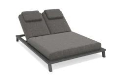 Blain Garten-Doppelliege, dunkelgrau, Alu/Polyester, mit Quick-Dry Schaumpolstern Gartenliegen|Aluminium-Gartenmöbel