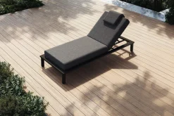 Discount Blain Gartenliege, dunkelgrau, Alu/Polyester, 210 x 90 cm, schnelltrocknend, wasserabweisend Gartenliegen|Aluminium-Gartenmöbel