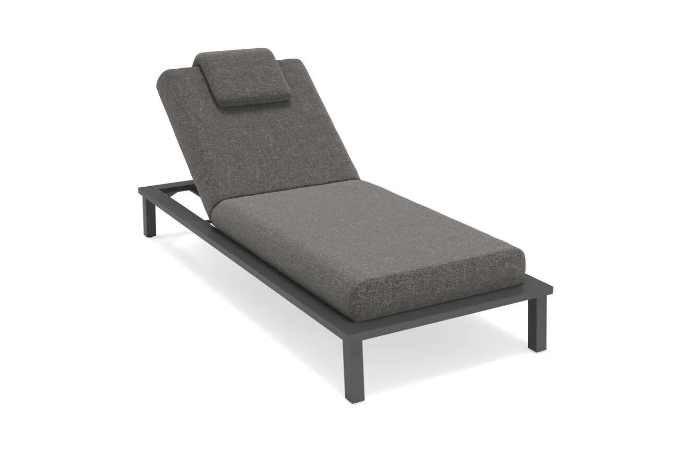 Discount Blain Gartenliege, dunkelgrau, Alu/Polyester, 210 x 90 cm, schnelltrocknend, wasserabweisend Gartenliegen|Aluminium-Gartenmöbel