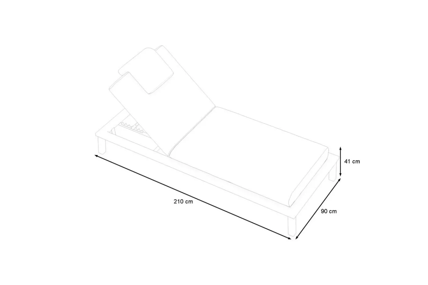 Discount Blain Gartenliege, dunkelgrau, Alu/Polyester, 210 x 90 cm, schnelltrocknend, wasserabweisend Gartenliegen|Aluminium-Gartenmöbel