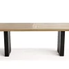 New Bob Esstisch, natur/anthrazit, Alu/recycled Teak, 220 x 100 cm, rustikal gebürstet Gartentische