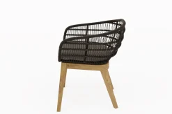 Sale Bob Garten-Essgruppe, anthrazit/natur, Alu/recycled Teak/Rope, 220 x 100 cm, 6 x Sessel, FSC®-zertifiziertes Produkt Stahl-Gartenmöbel|Garten-Essgruppen