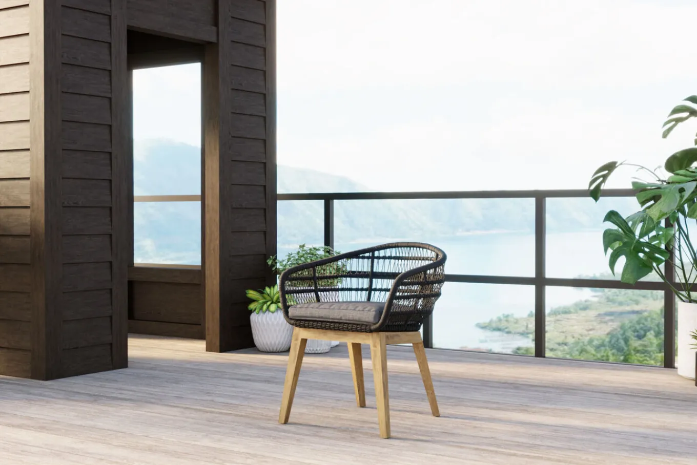 Sale Bob Garten-Essgruppe, anthrazit/natur, Alu/recycled Teak/Rope, 220 x 100 cm, 6 x Sessel, FSC®-zertifiziertes Produkt Stahl-Gartenmöbel|Garten-Essgruppen