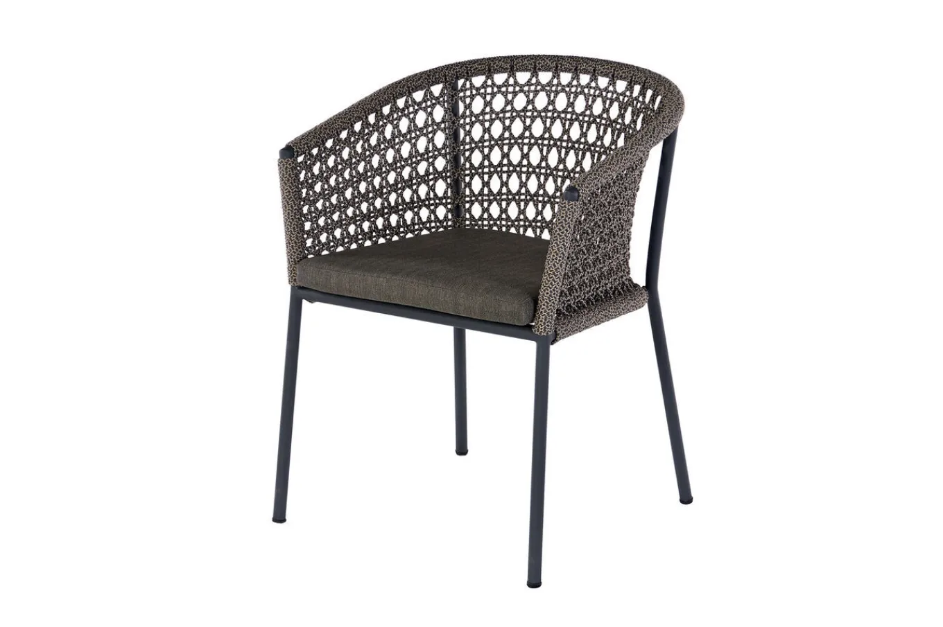 Online Bob/Zui Garten-Essgruppe, anthrazit/hellgrau, Alu/recycled Teak/Rope, 220 x 100 cm, 6 x Sessel, inkl. Polster Garten-Essgruppen