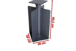 Online Bodenanker XL für Ampelschirme, anthrazit, pulverbesch. Stahl, 28x28x60,5, zum Einbetonieren Sonnenschirme