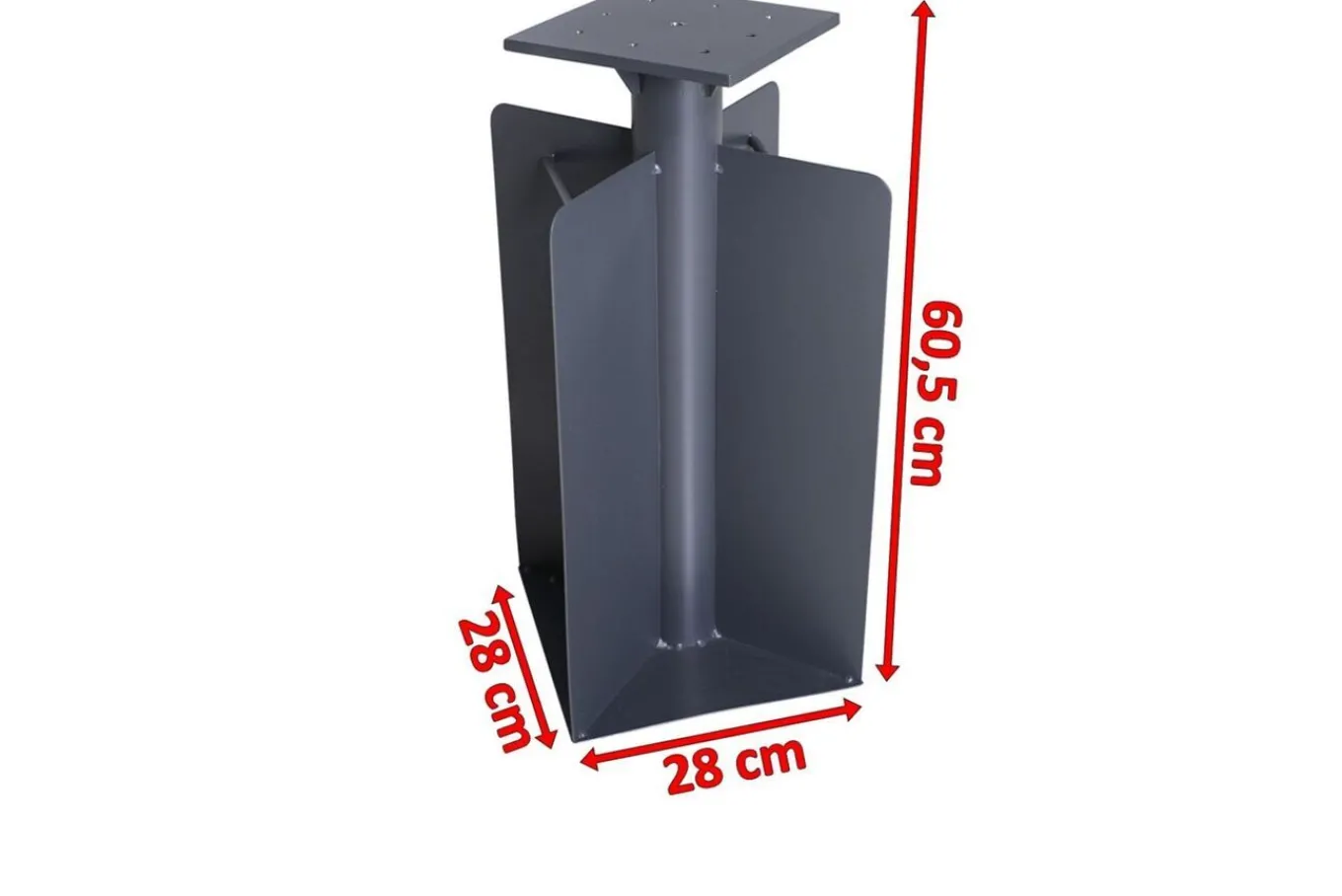 Online Bodenanker XL für Ampelschirme, anthrazit, pulverbesch. Stahl, 28x28x60,5, zum Einbetonieren Sonnenschirme
