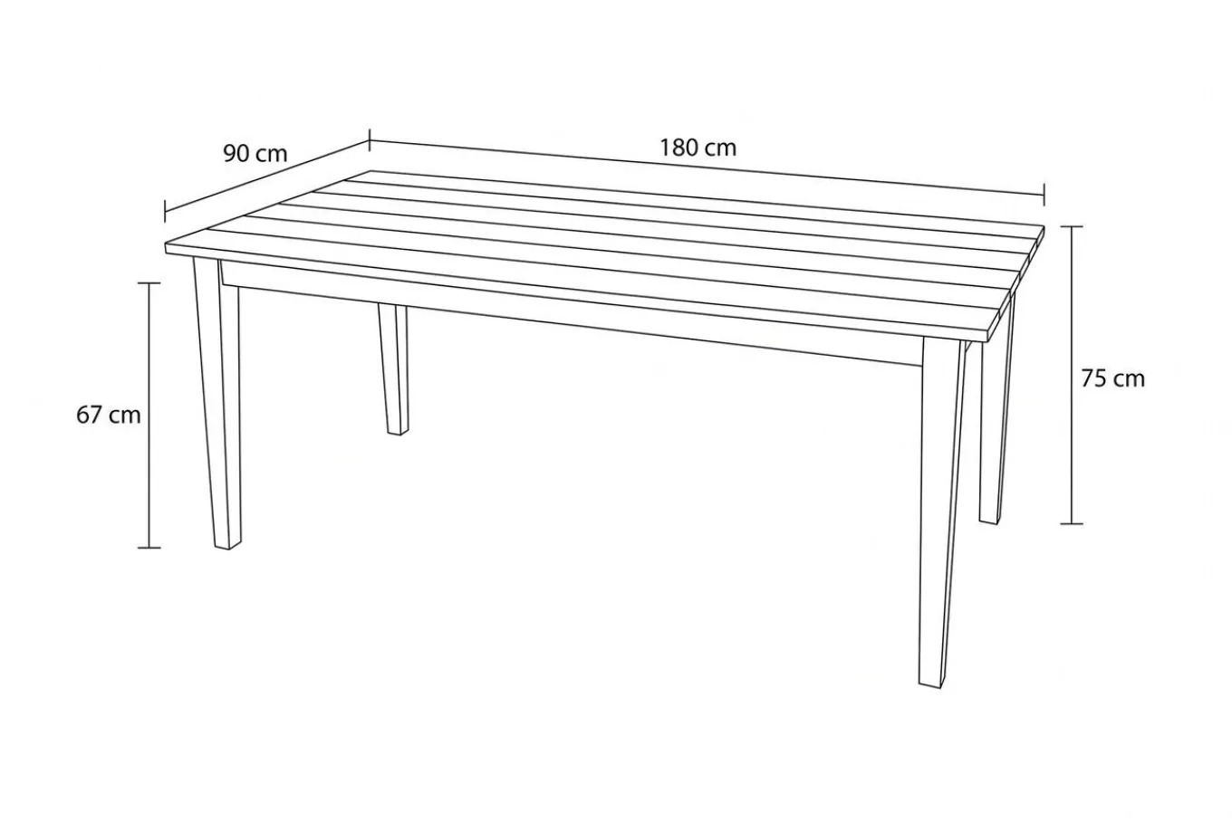 Best Borneo Dining-Tisch, Akazie, gebürstet, 180 x 90 cm, FSC®-zertifiziertes Produkt Gartentische|Akazien-Gartenmöbel