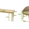 Best Borneo Garten-Essgruppe, beige-meliert, Polyrattan/Akazie, Tisch 180 x 90 cm, 6 Cocktail-Sessel, FSC®-zertifiziertes Produkt Polyrattan-Gartenmöbel|Garten-Essgruppen