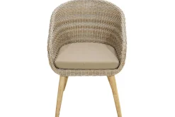 Outlet Borneo Garten-Essgruppe, beige-meliert, Polyrattan/Akazie, Tisch 220 x 100 cm, 6 Cocktail-Sessel, FSC®-zertifiziertes Produkt Polyrattan-Gartenmöbel|Garten-Essgruppen