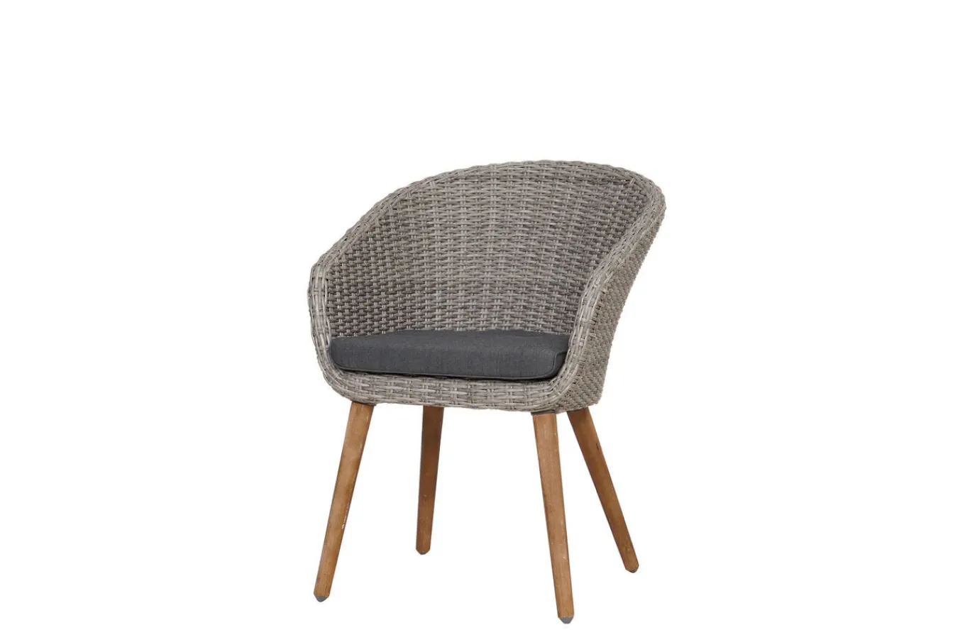 Outlet Borneo/Kota Garten-Essgruppe, natur/grau-meliert, Akazie/Alu/Polyrattan, 180x90cm, 4 Cocktailsessel, FSC®-zertifiziertes Produkt Garten-Essgruppen|Akazien-Gartenmöbel