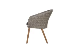 Outlet Borneo/Kota Garten-Essgruppe, natur/grau-meliert, Akazie/Alu/Polyrattan, 180x90cm, 4 Cocktailsessel, FSC®-zertifiziertes Produkt Garten-Essgruppen|Akazien-Gartenmöbel