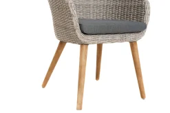 Hot Borneo/Kota Garten-Essgruppe, natur/grau-meliert, Akazie/Alu/Polyrattan, 220x100 cm, 6 Cocktailsessel, Akazie, FSC®-zertifiziertes Produkt Garten-Essgruppen|Akazien-Gartenmöbel