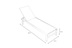 Sale Boston Liege, anthrazit matt/schwarz, Alu/Textilene, 190 x 62 cm, Rückenlehne verstellbar Gartenliegen