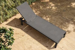 Sale Boston Liege, anthrazit matt/schwarz, Alu/Textilene, 190 x 62 cm, Rückenlehne verstellbar Gartenliegen