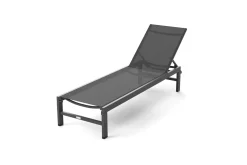 Sale Boston Liege, anthrazit matt/schwarz, Alu/Textilene, 190 x 62 cm, Rückenlehne verstellbar Gartenliegen
