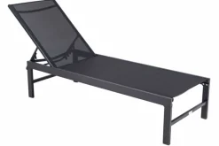 Sale Boston Liege, anthrazit matt/schwarz, Alu/Textilene, 190 x 62 cm, Rückenlehne verstellbar Gartenliegen