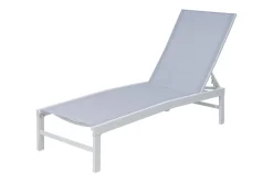 Online Boston Liege, creme/weiß, Aluminium, 190 x 62 cm, ergonomisch, rückenschonend, horizontal verstellbar, pulverbeschichtet Gartenliegen|Aluminium-Gartenmöbel
