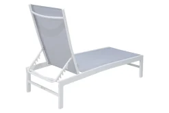 Online Boston Liege, creme/weiß, Aluminium, 190 x 62 cm, ergonomisch, rückenschonend, horizontal verstellbar, pulverbeschichtet Gartenliegen|Aluminium-Gartenmöbel