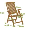 Best Bounty Klappsessel, natur, Teakholz, 58 x 68 x 105 cm Gartenstühle & Gartensessel