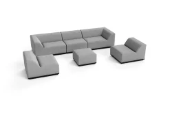 Online Buddha Gartenlounge für 6 Personen, flanelle/anthrazit, Alu/Polyester, witterungs- & UV-beständig Gartenlounge|Aluminium-Gartenmöbel