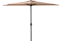 Discount Cambridge Halbschirm, khaki/dunkelgrau, Aluminium/Stahl/Polyester, Ø 270 cm, mit Kurbel, UV50+, platzsparend Sonnenschirme