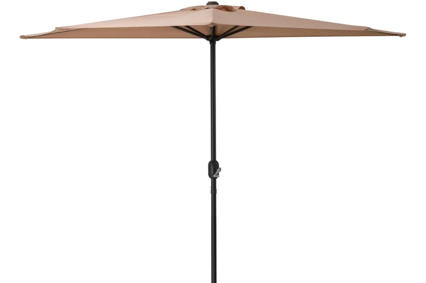 Discount Cambridge Halbschirm, khaki/dunkelgrau, Aluminium/Stahl/Polyester, Ø 270 cm, mit Kurbel, UV50+, platzsparend Sonnenschirme