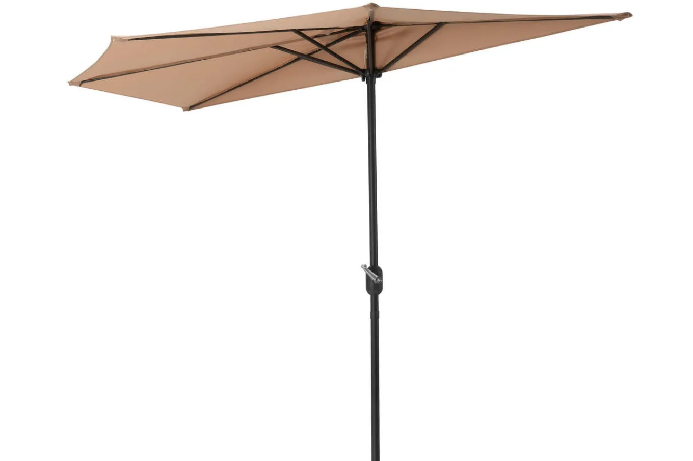 Discount Cambridge Halbschirm, khaki/dunkelgrau, Aluminium/Stahl/Polyester, Ø 270 cm, mit Kurbel, UV50+, platzsparend Sonnenschirme