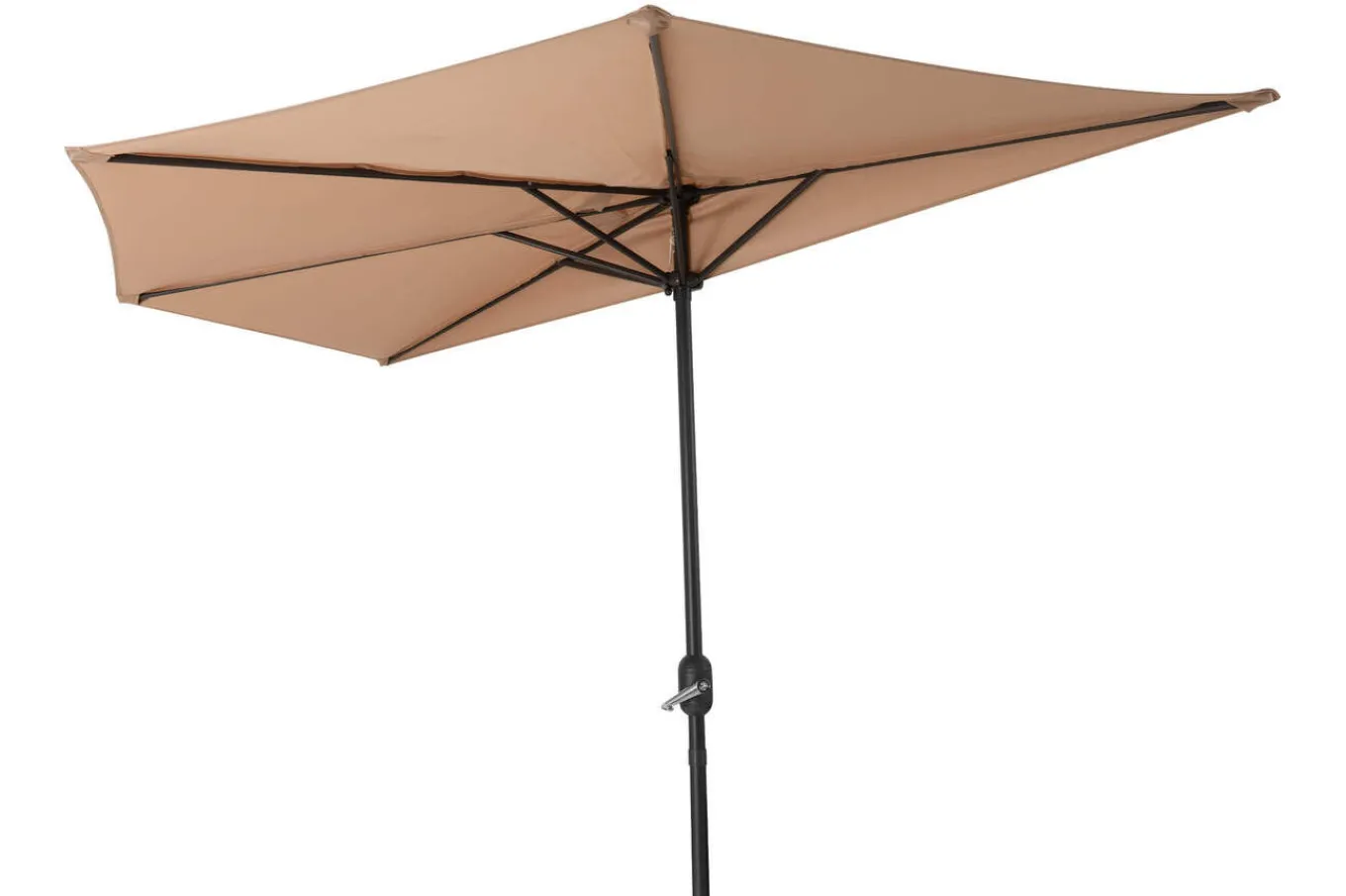 Discount Cambridge Halbschirm, khaki/dunkelgrau, Aluminium/Stahl/Polyester, Ø 270 cm, mit Kurbel, UV50+, platzsparend Sonnenschirme