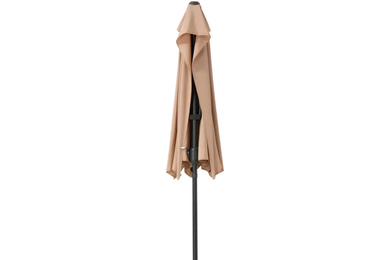 Discount Cambridge Halbschirm, khaki/dunkelgrau, Aluminium/Stahl/Polyester, Ø 270 cm, mit Kurbel, UV50+, platzsparend Sonnenschirme