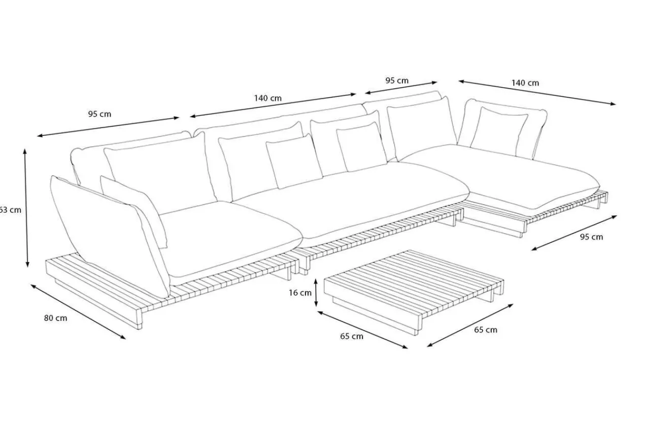 Hot Catania Gartenlounge für 5-6 Personen, creme/grau, Alu/Teak/Olefin, wetterbeständig, FSC®-zertifiziertes Produkt Gartenlounge