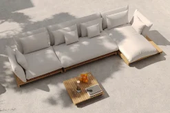 Hot Catania Gartenlounge für 5-6 Personen, creme/grau, Alu/Teak/Olefin, wetterbeständig, FSC®-zertifiziertes Produkt Gartenlounge