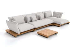 Hot Catania Gartenlounge für 5-6 Personen, creme/grau, Alu/Teak/Olefin, wetterbeständig, FSC®-zertifiziertes Produkt Gartenlounge