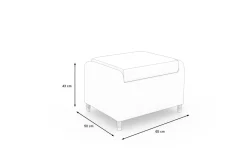 New Country Collection Hocker, desert-beige, Alu/Polyrattan, 50 x 65 x 43 cm, witterungsbeständig, inkl. Auflage Aluminium-Gartenmöbel|Gartenstühle & Gartensessel
