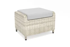New Country Collection Hocker, desert-beige, Alu/Polyrattan, 50 x 65 x 43 cm, witterungsbeständig, inkl. Auflage Aluminium-Gartenmöbel|Gartenstühle & Gartensessel