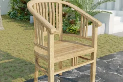 Sale Dallas/Batavia Garten-Essgruppe, natur, Teak, 120/170x120 cm, 4x Armlehnensessel, inkl. Auflage Garten-Essgruppen