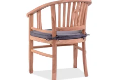 Outlet Dallas/Batavia Garten-Essgruppe, natur, Teak, 120/170x120 cm, 6x Armlehnensessel, inkl. Auflage Garten-Essgruppen