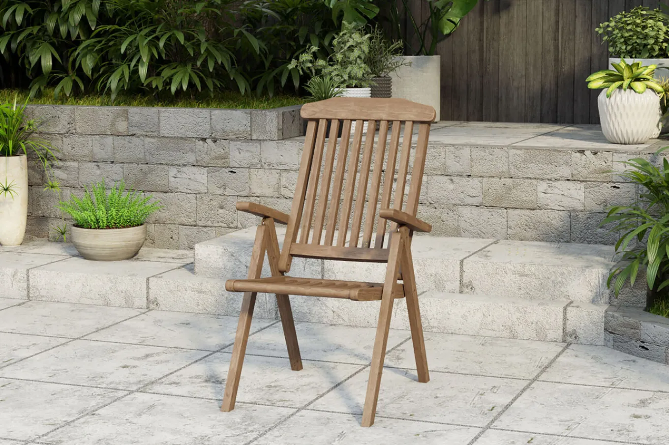 Best Dallas/Bounty Garten-Essgruppe, natur, Teak, 120/170x120 cm, 4x Klappstuhl Garten-Essgruppen|Teak-Gartenmöbel
