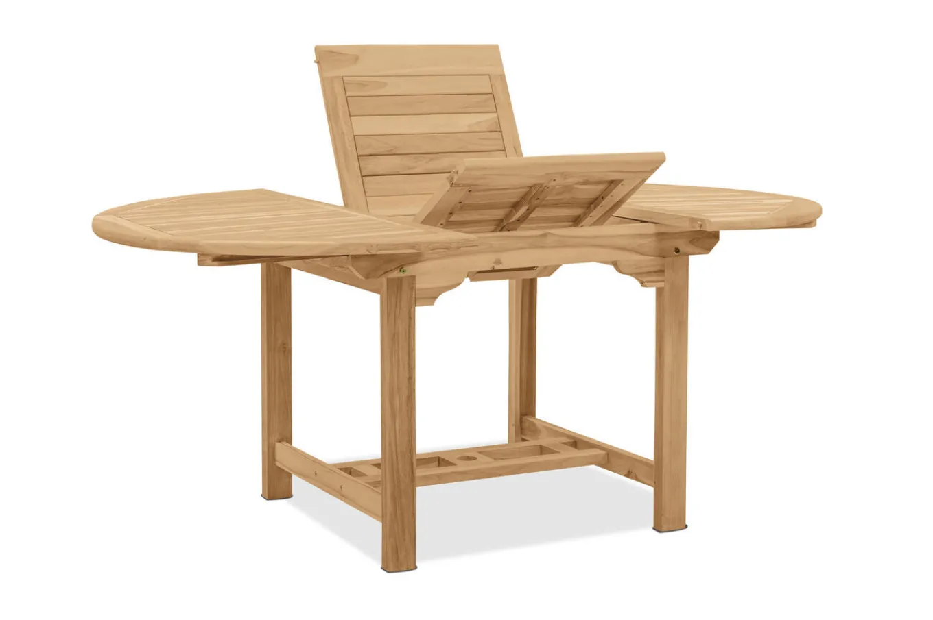 Best Dallas/Bounty Garten-Essgruppe, natur, Teak, 120/170x120 cm, 4x Klappstuhl Garten-Essgruppen|Teak-Gartenmöbel