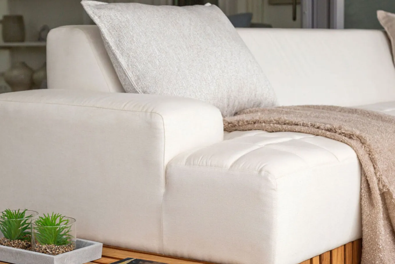 Outlet Dekokissen, 10014 nature, Sunbrella, 60 x 45 cm, bei 40 °C waschbar, z.B. passend zu Lounge 21865/23403 Sunbrella-Gartenmöbel|Rückenkissen & Zierkissen