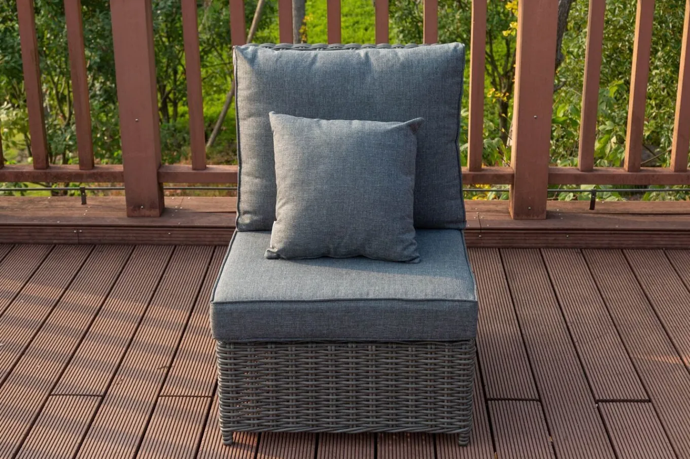 Clearance Dining-Lounge, grau, Polyrattan, 5-6 Personen, höhenverstellbarer Loungetisch, inkl. Polster Polyrattan-Gartenmöbel|Gartenlounge