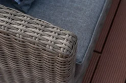 Clearance Dining-Lounge, grau, Polyrattan, 5-6 Personen, höhenverstellbarer Loungetisch, inkl. Polster Polyrattan-Gartenmöbel|Gartenlounge