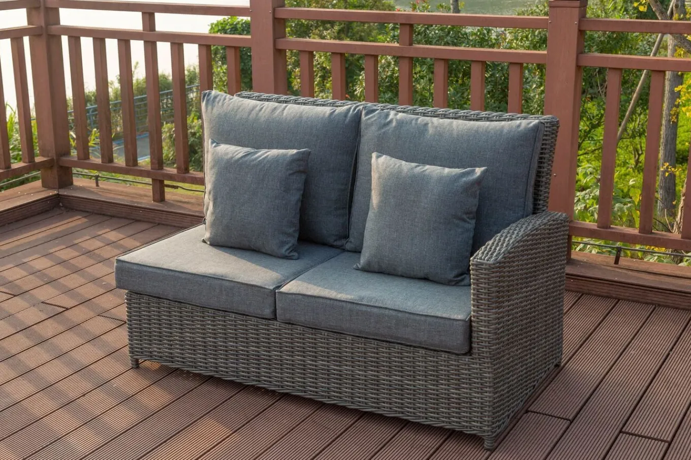 Clearance Dining-Lounge, grau, Polyrattan, 5-6 Personen, höhenverstellbarer Loungetisch, inkl. Polster Polyrattan-Gartenmöbel|Gartenlounge