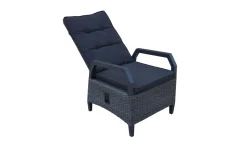 Dining-Sessel, anthrazit/grau, Alu/Polyrattan, 68x60x111cm, Kissen Inklusive, Witterungsbeständig Polyrattan-Gartenmöbel|Gartenstühle & Gartensessel