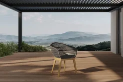Discount Diningsessel, natur/schwarz, Teakholz/Rope, 60 x 61 x 79 cm, inkl. Polster, FSC®-zertifiziertes Produkt Gartenstühle & Gartensessel