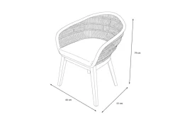 Discount Diningsessel, natur/schwarz, Teakholz/Rope, 60 x 61 x 79 cm, inkl. Polster, FSC®-zertifiziertes Produkt Gartenstühle & Gartensessel