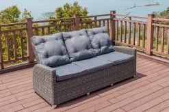 Best Dining 3-Sitzer Sofa, grau, Polyrattan, 210 x 83 x 110 cm, mehrfach verstellbar Polyrattan-Gartenmöbel|Gartenbänke & Gartensofas